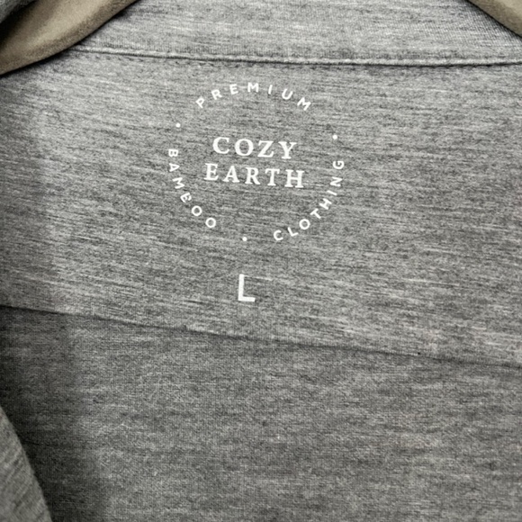 Cozy Earth Women's Bamboo Stretch-Knit Long Sleeve Pajama Set Large Grey - Picture 7 of 10